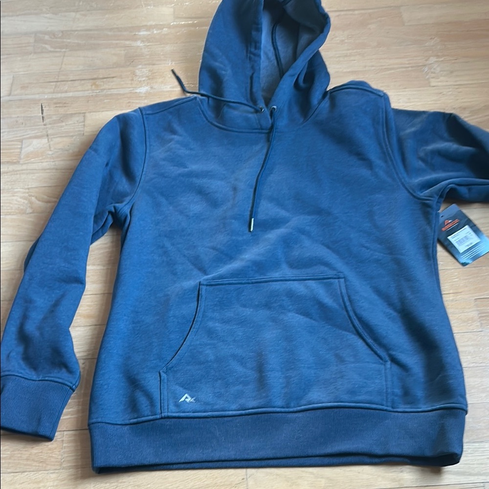 Bright Blue Pullover Sweatshirt with Ribbed Cuffs